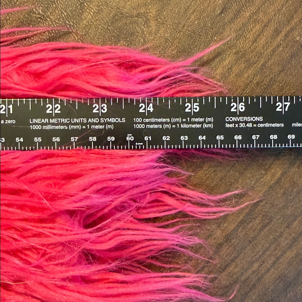 Hot Pink Shaggy Faux Fur Coat - Picture 11 of 11